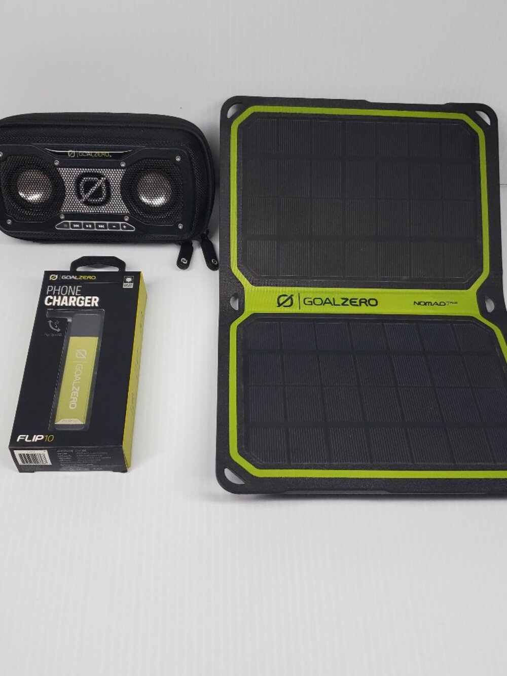 Goal Zero Rock Out Rechargeable Solar Camping Speaker Set+ Flip 10 Phone Charger